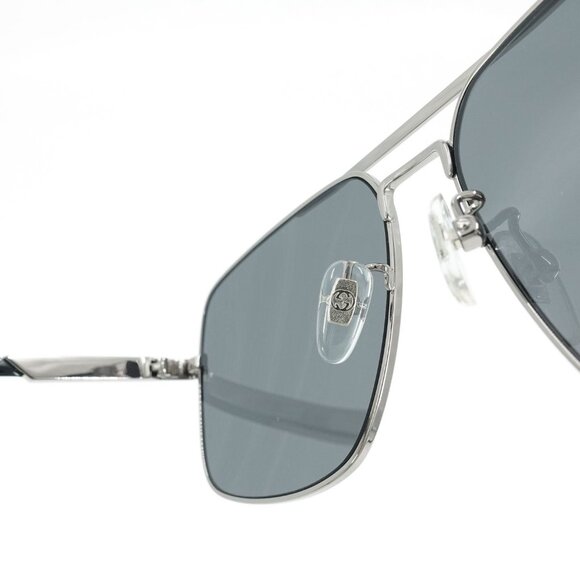 Gucci GG1289 Navigator Sunglasses Silver Gray OS - Picture 8 of 16
